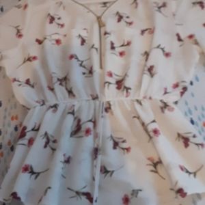 Floral half zip shirt